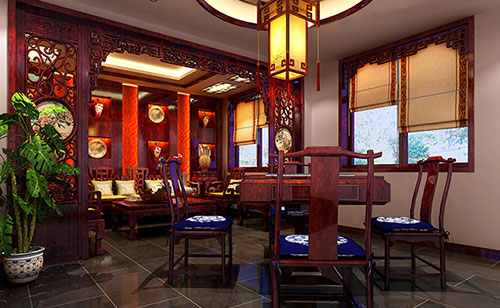 宿城古典中式风格茶楼包间设计装修效果图